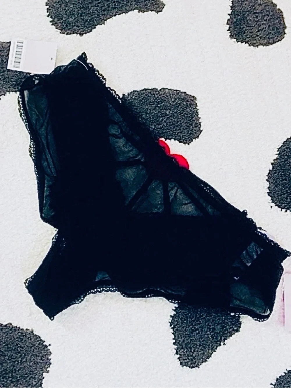 NWT Savage x Fenty XL Rihanna Valentines Day Heart Mesh Bra Panties Lingerie Set